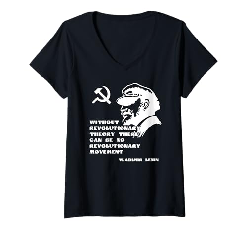 Damen Lenin Marxismus Kommunismus Sozialismus UDSSR T-Shirt mit V-Ausschnitt Damen Lenin Marxismus Kommunismus Sozialismus UDSSR T-Shirt mit V-Ausschnitt von Lenin UdSSR Russland Sowjetunion Marxismus