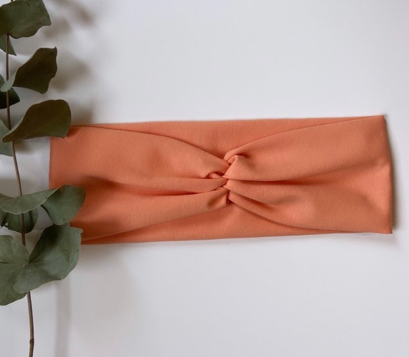 Haarband Apricot, Stirnband , Headband Bandeau Breites Knotenhaarband Turbanhaarband Für Damen Mädchen Und Baby Im Twist von Lenis247