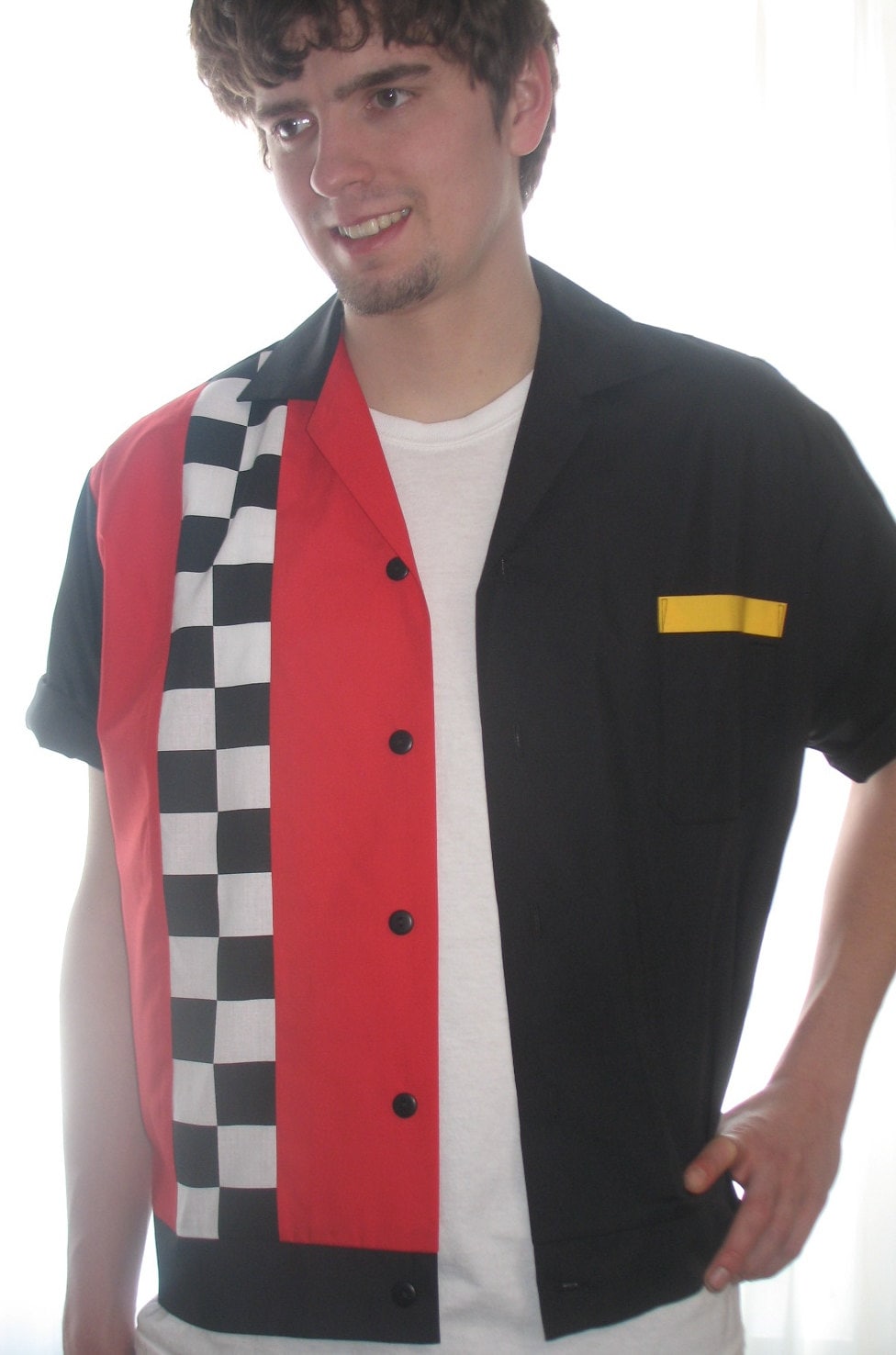 Herren Rockabilly Shirt Jac Schachbrett Racing Streifen Herren Rockabilly Shirt Jac Schachbrett Racing Streifen von LennyShirts