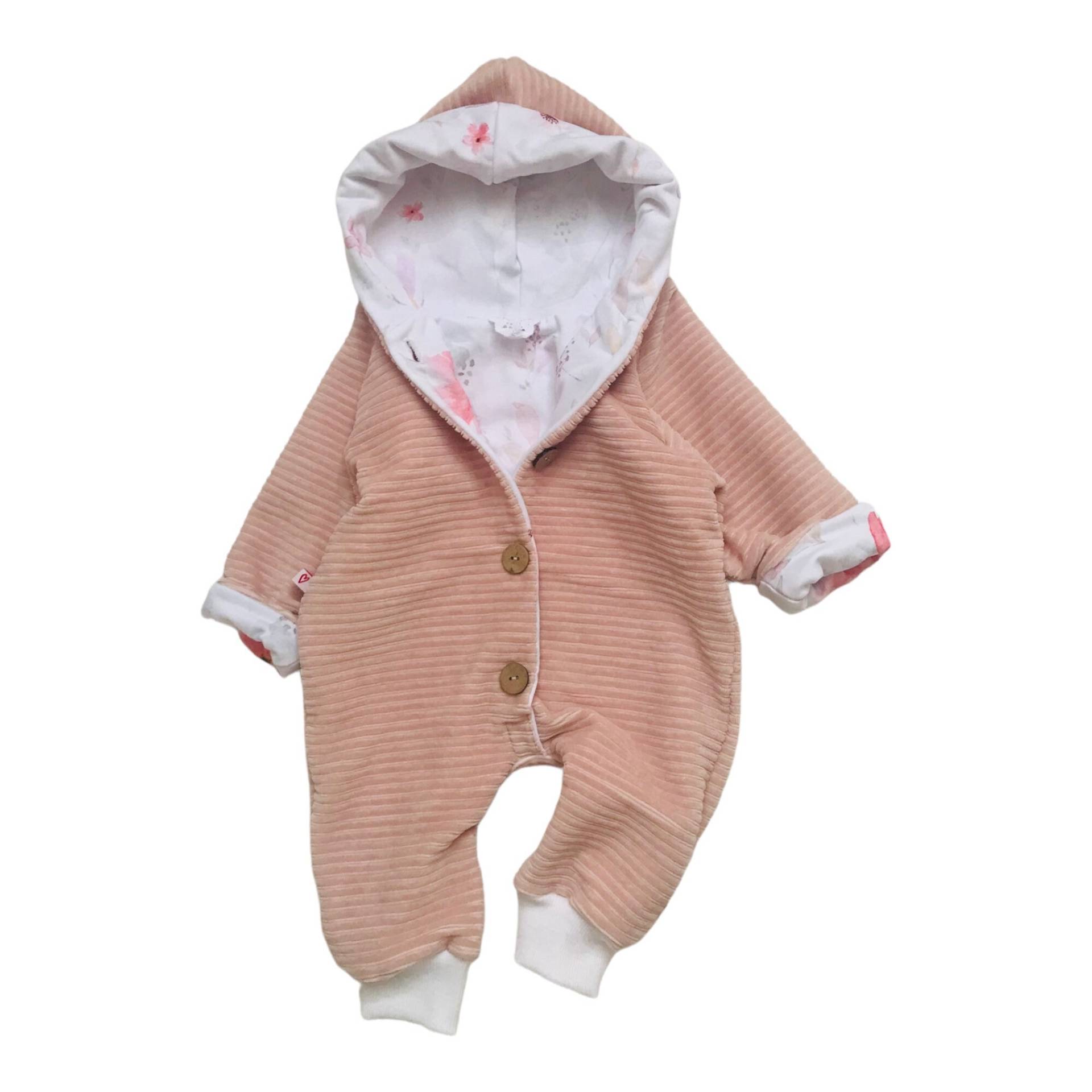 Babyoverall Baby Overall Anzug Einteiler Babyanzug Mädchen 50/56 Geschenk Cordjeresy Aquarell Blüten Jersey von Lenohandmade