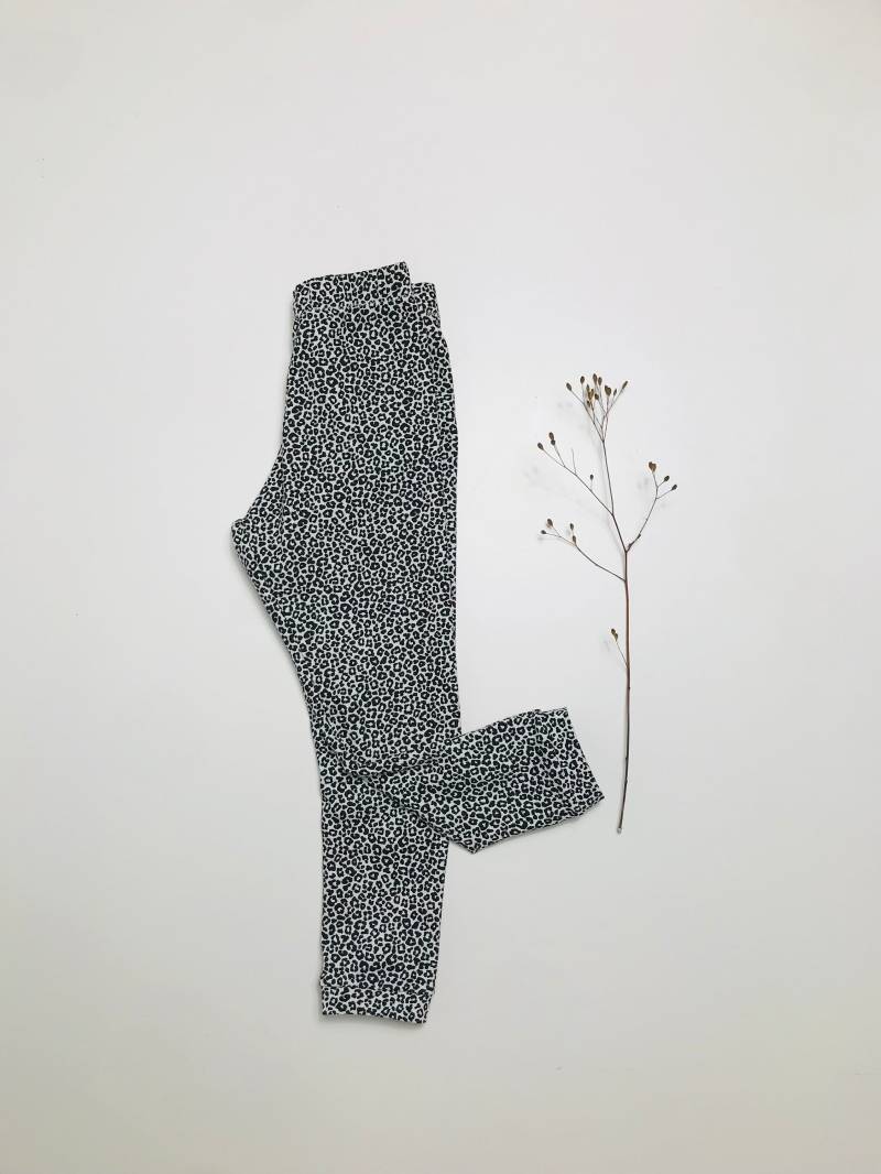 Mädchen Leggings 80-116 Schwarz Weiß Leo Leoprint Wunschgröße von Lenohandmade