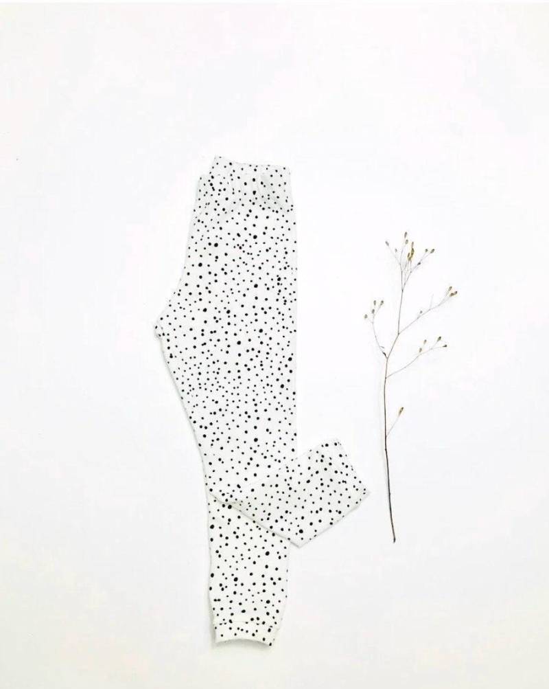 Punkte Leggings Mädchen 80-116 Schwarz Weiß Pünktchen Wunschgröße von Lenohandmade