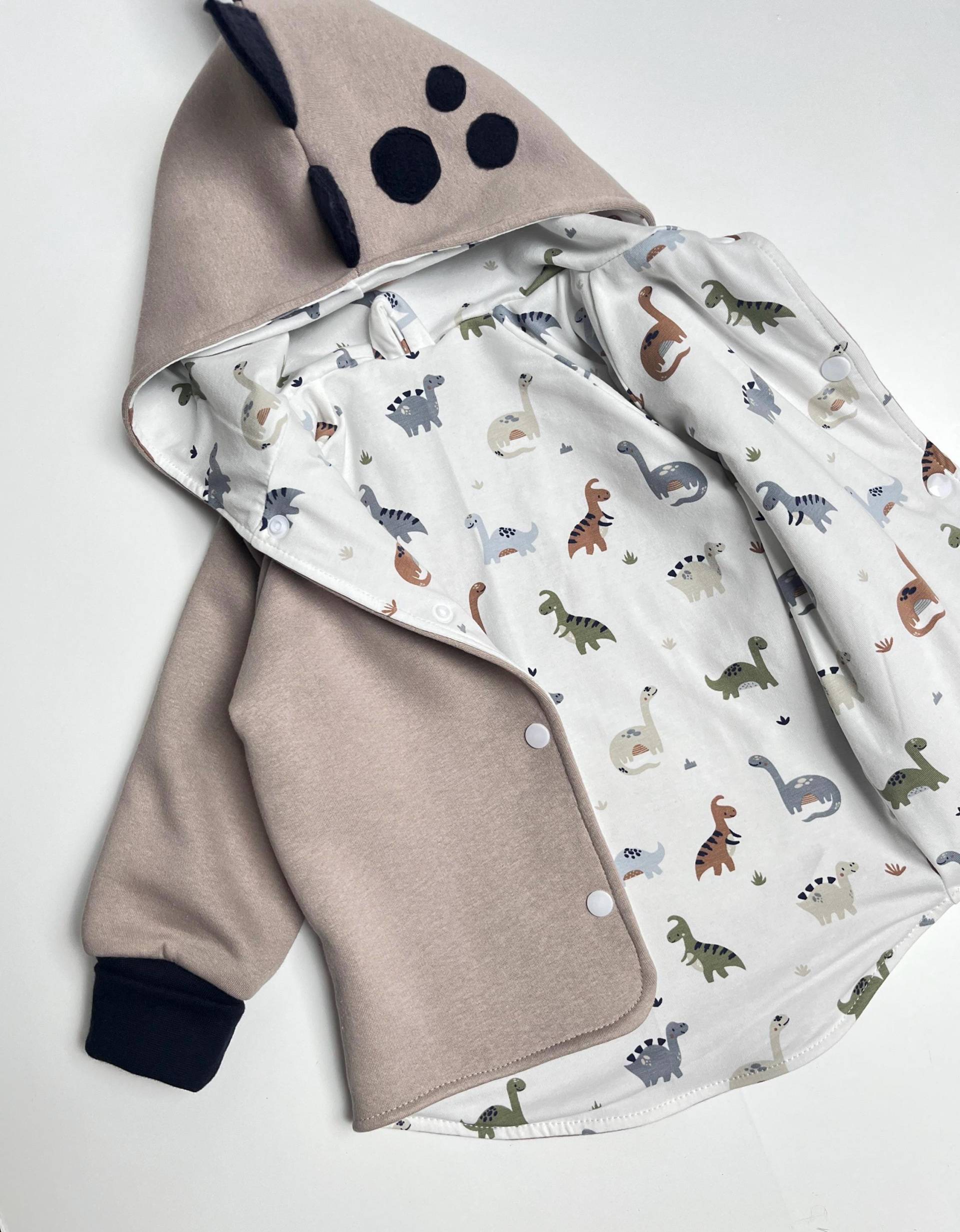 Sweatjacke Dino Beige Kinderjacke Kleinkinder Übergangsjacke von Lenohandmade