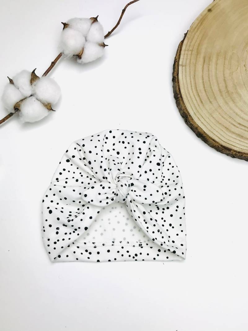 Turbanmütze | Mütze Mädchen Kindermütze Frühling Schleife Haaraccessoires Babymütze Punkte von Lenohandmade