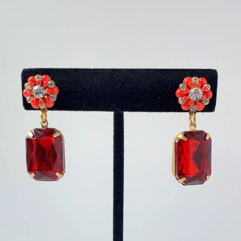 Lenora Dame Smaragdschliff Strass Ohrringe von LenoraDameStudio