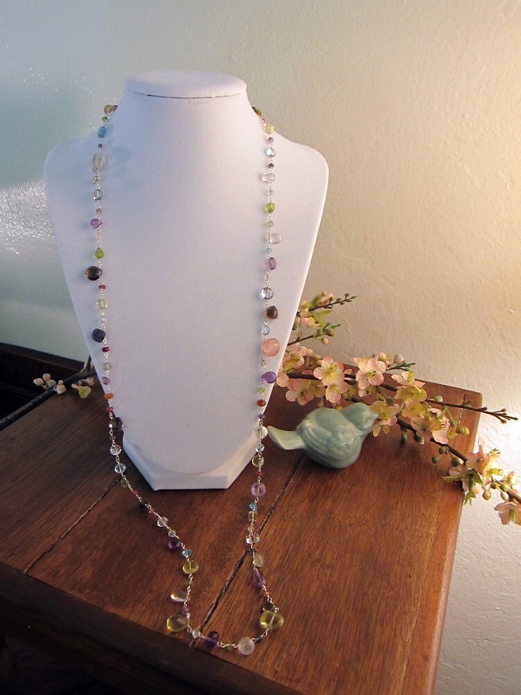 Multi Edelstein Briolette Halskette von LenoxDesignsJewelry