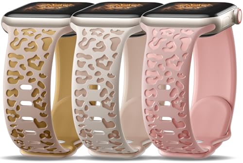 Lenrao Kompatibel mit Apple Watch-Armbändern für Damen, 40 mm, 38 mm, 41 mm, 42 mm, 44 mm, 45 mm, 49 mm, Silikonband für Apple Watch Serie 9, Bänder 8, 7, 6, 5, Ultra SE, kompatibel mit von Lenrao