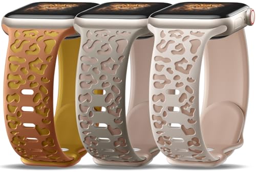 Lenrao Kompatibel mit Apple Watch-Armbändern für Damen, 40 mm, 38 mm, 41 mm, 42 mm, 44 mm, 45 mm, 49 mm, Silikonband für Apple Watch Serie 9, Bänder 8, 7, 6, 5, Ultra SE, kompatibel mit von Lenrao