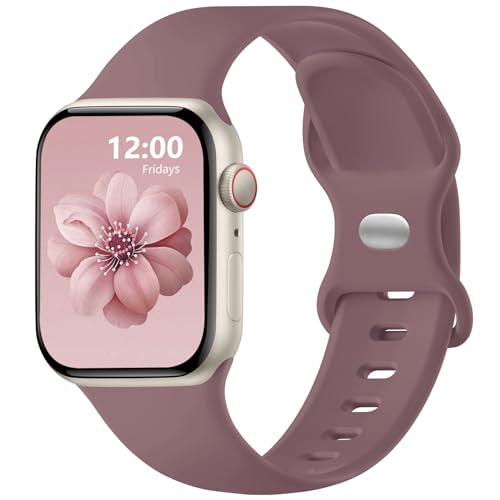 Lenrao Kompatibel mit Apple Watch-Armbändern für Damen, Apple Watch-Armbänder 40 mm, 38 mm, 41 mm, Silikon, Sport, wasserdicht, verstellbar, für iWatch-Armbänder der Apple Watch Serie von Lenrao