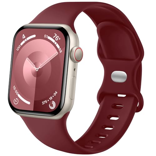 Lenrao Kompatibel mit Apple Watch-Armbändern für Damen, Apple Watch-Armbänder 40 mm, 38 mm, 41 mm, Silikon, Sport, wasserdicht, verstellbar, für iWatch-Armbänder der Apple Watch Serie von Lenrao