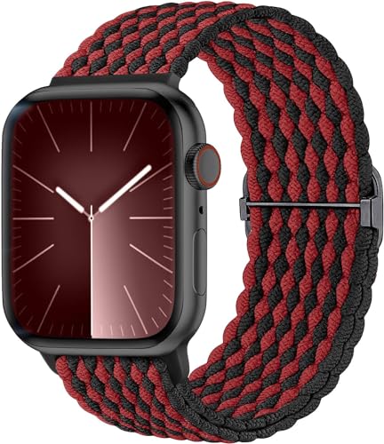 Lenrao Kompatibel mit Apple Watch-Armbändern für Damen, geflochtenes Nylon-Armband für Apple Watch, 40 mm, 38 mm, 41 mm, 42 mm, 44 mm, 45 m, 49 mm, dehnbares Sportarmband für iWatch Serie 9, 8, 7, 6, von Lenrao