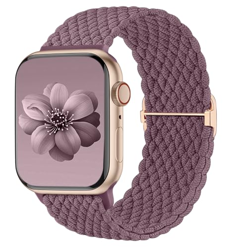 Lenrao Kompatibel mit Apple Watch-Armbändern für Damen, geflochtenes Nylon-Armband für Apple Watch, 40 mm, 38 mm, 41 mm, 42 mm, 44 mm, 45 m, 49 mm, dehnbares Sportarmband für iWatch Serie 9, 8, 7, 6, von Lenrao