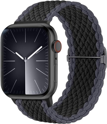 Lenrao Kompatibel mit Apple-Watch-Armbändern für Damen und Herren, geflochtenes Nylon-Armband für Apple Watch, 44 mm, 45 mm, 49 mm, 42 mm, 41 mm, 40 m, 38 mm, dehnbares Sportarmband für iWatch-Bänder von Lenrao