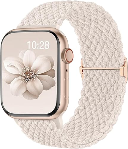 Lenrao Kompatibel mit Apple-Watch-Armbändern für Damen und Herren, geflochtenes Nylon-Armband für Apple Watch, 44 mm, 45 mm, 49 mm, 42 mm, 41 mm, 40 m, 38 mm, dehnbares Sportarmband für iWatch-Bänder von Lenrao