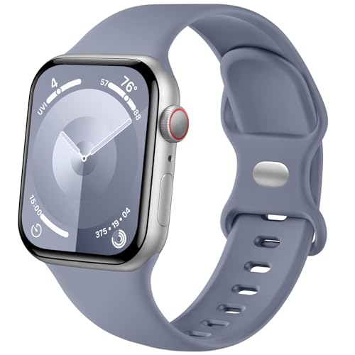 Lenrao Kompatibel mit Apple Watch SE-Bändern, atmungsaktives Sport-Silikon, verstellbares Armband, kompatibel mit Apple Watch-Armbändern 44 mm, 45 mm, 42 mm, 49 mm, für Herren/iWatch-Bänder Serie von Lenrao