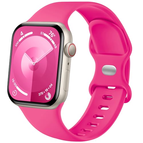 Lenrao Kompatibel mit iWatch-Armbändern für Frauen, atmungsaktives Sport-Silikon, verstellbares Armband, kompatibel mit Apple Watch-Armbändern für Damen der Apple Watch Serie 9/8/7/6/5/4/3/2/1 SE von Lenrao