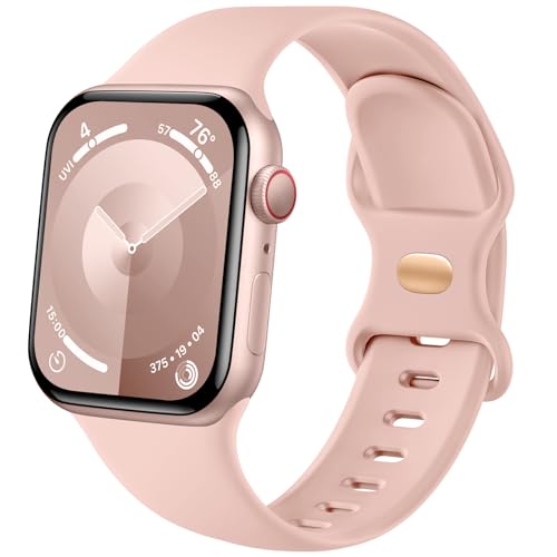 Lenrao Kompatibel mit iWatch-Armbändern für Frauen, atmungsaktives Sport-Silikon, verstellbares Armband, kompatibel mit Apple Watch-Armbändern für Damen der Apple Watch Serie 9/8/7/6/5/4/3/2/1 SE von Lenrao