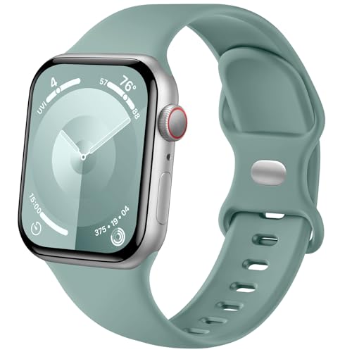 Lenrao Sportarmband, kompatibel mit Apple Watch-Armbändern für Damen, Silikon, verstellbar, wasserdicht, kompatibel mit iWatch-Bändern/Apple Watch Serie 9/8/7/6/5/4/3/2/1 SE Ultra von Lenrao