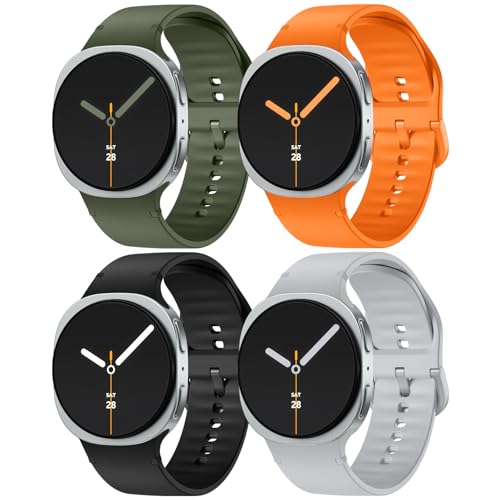 Lenrao Sportarmband, kompatibel mit Watch 8 Classic, 46 mm/Galaxy Watch 8 Classic 46 mm (2025), keine Lücke, weiches Silikonband, ein Klick, wasserdichter Ersatz für Damen und Herren, 4 Stück von Lenrao