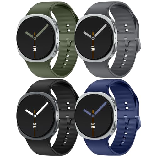 Lenrao Sportarmband für Samsung Galaxy Watch 8 / Galaxy Watch 8 Classic, 46 mm, 40 mm, 44 mm, keine Lücke, weiches Silikon, atmungsaktiv, mit einem Klick, wasserdichter Ersatz für Damen und Herren von Lenrao