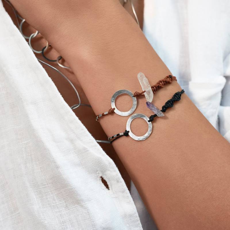 Karma Armband, Edelstein Makramee Sterling Silber Bettelarmband, Chakra Quarz Armband Heilarmband von LentiJewelry