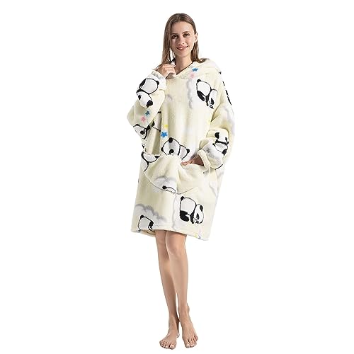 Lenugeo Blanket Hoodie Decke Oversize, Damen Herren Übergroße Tragbare Kuschelpullover, Zum Anziehen Wärme Kuschel Pullover, Wearable Pulli Oodie Kuscheldecke Erwachsene Kurz von Lenugeo