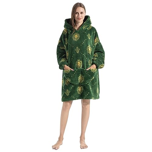 Lenugeo Blanket Hoodie Decke Oversize, Damen Herren Übergroße Tragbare Kuschelpullover, Zum Anziehen Wärme Kuschel Pullover, Wearable Pulli Oodie Kuscheldecke Erwachsene Kurz von Lenugeo