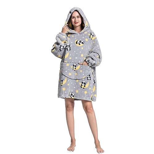 Lenugeo Blanket Hoodie Decke Oversize, Damen Herren Übergroße Tragbare Kuschelpullover, Zum Anziehen Wärme Kuschel Pullover, Wearable Pulli Oodie Kuscheldecke Erwachsene Kurz von Lenugeo