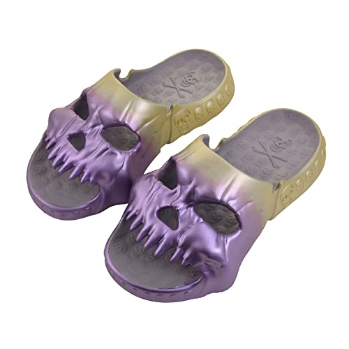 Lenugeo Cloud Skull Slippers Slides,Lustige Totenkopf Hausschuhe für Damen Herren,Sommer Cozy Hausschuhe|42-43 Lila Gold von Lenugeo