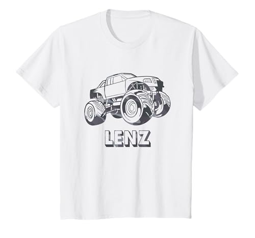 Kinder Lenz Vorname Jungen Personalisiertes Camo Monster Truck T-Shirt Kinder Lenz Vorname Jungen Personalisiertes Camo Monster Truck T-Shirt von Lenz Namen Shirts für Kinder
