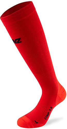 Lenz Compression 2.0 Merino Socken, rot, M von Lenz