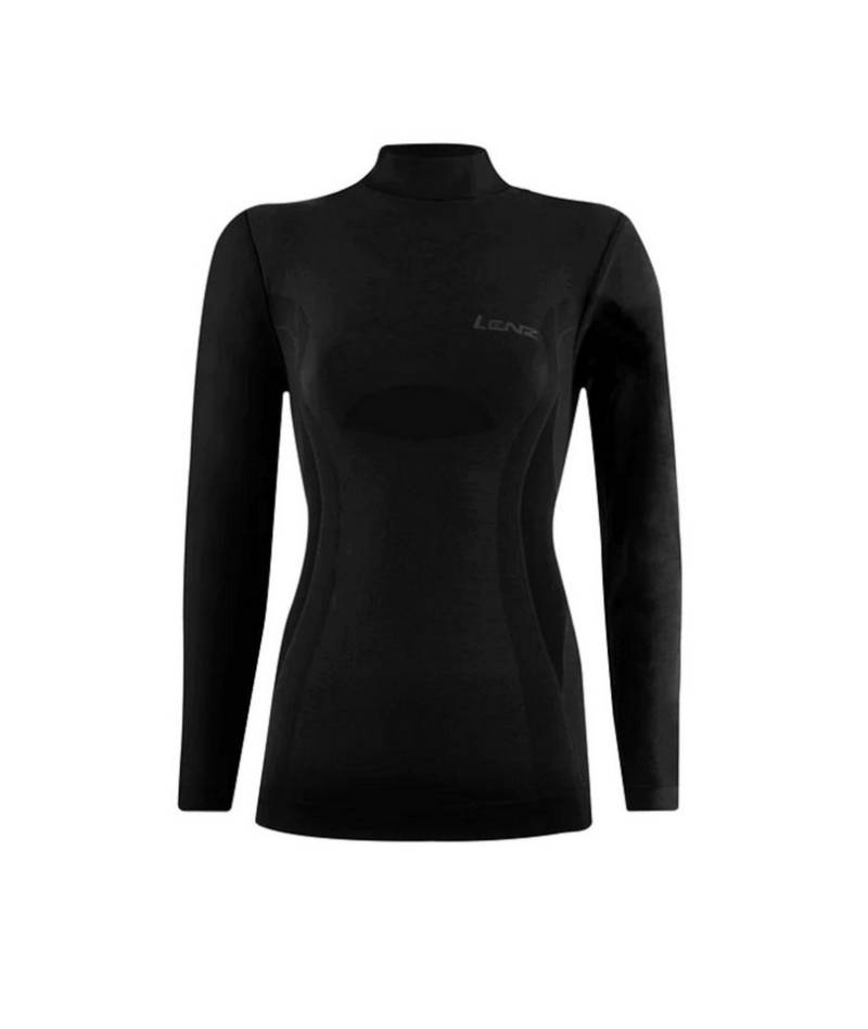 Lenz Langarmshirt Funktionsunterwäsche Merino 6.0 Stehkragen schwarz Damen von Lenz