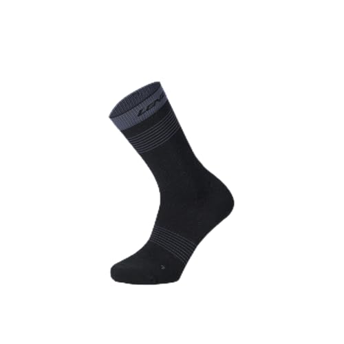 Lenz Think About Merino Outdoor Mid Wandersocken Schwarz: Kratzfrei, Atmungsaktiv, Gepolstert – Merinowolle & Polyamid, 45-47 von Lenz