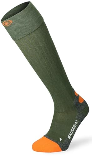 Lenz Unisex Heatsock 4.1 Toe Cap 35-38 grün/orange Socken, bunt, 42 von Lenz