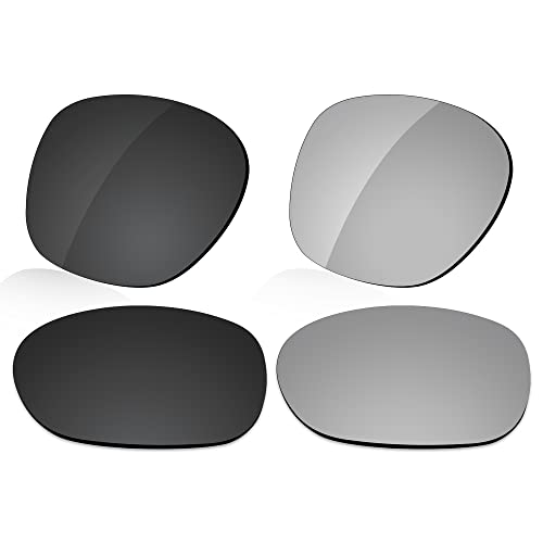 LenzReborn Polarisierte Gläser, Ersatz für Oakley Manorburn OO9479-56 mm Sonnenbrille, Dunkelschwarz + Silbergrau von LenzReborn