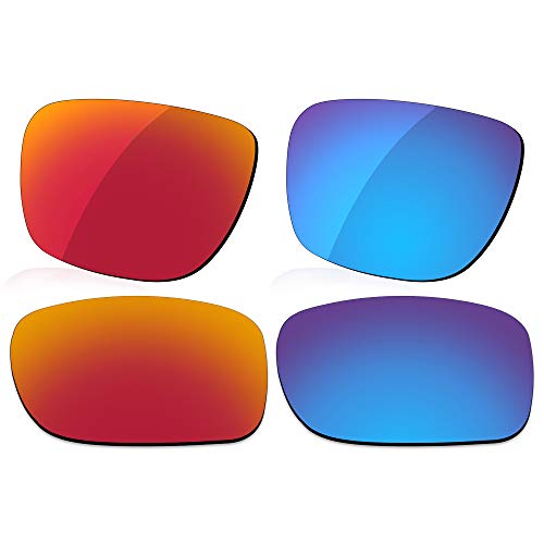 LenzReborn Polarisierte Gläser, Ersatz für Oakley TwoFace OO9189 Sonnenbrille, Feuerrot + Eisblau von LenzReborn