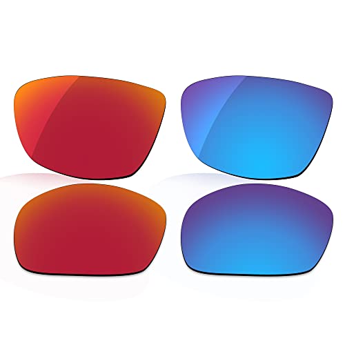 LenzReborn Polarisierte Gläser, Ersatz für Wiley X Boss 68 mm Sonnenbrille – weitere Optionen, Feuerrot + Eisblau, Einheitsgröße von LenzReborn