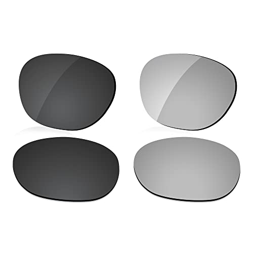 LenzReborn Polarisierte Gläser, kompatibel mit Ray-Ban RB3183-63 Sonnenbrille – weitere Optionen, Dunkelschwarz + Silbergrau, Einheitsgröße von LenzReborn