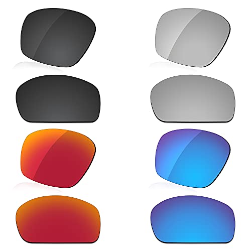 LenzReborn Polarisierte Linse Ersatz für Arnette Boiler AN4207 Sonnenbrille – mehr Optionen Gr. Einheitsgröße, Dunkelschwarz + Silbernes Titan + Feuerrot + Eisblau von LenzReborn
