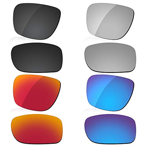 LenzReborn Polarisierte Linse Ersatz für Oakley Crossrange OO9361 Sonnenbrille – mehr Optionen Gr. Einheitsgröße, Dunkelschwarz + Silbernes Titan + Feuerrot + Eisblau von LenzReborn