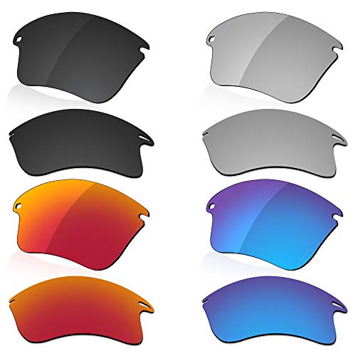 LenzReborn Polarisierte Linse Ersatz für Oakley Fast Jacket XL OO9156 Sonnenbrille – mehr Optionen Gr. Einheitsgröße, Dunkelschwarz + Silbernes Titan + Feuerrot + Eisblau von LenzReborn