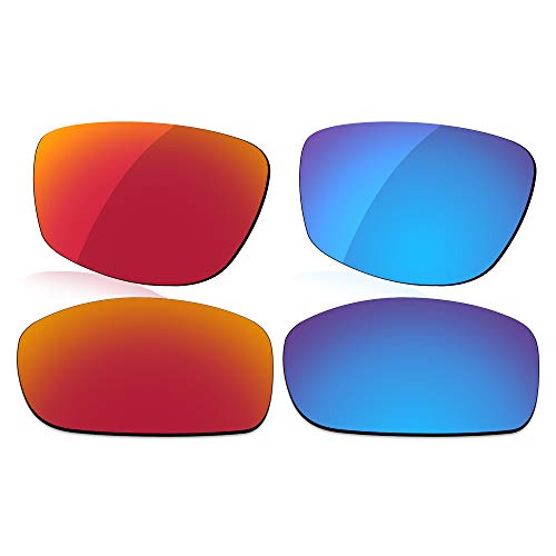 LenzReborn Polarisierte Linse Ersatz für Oakley Fives Squared Sonnenbrille – mehr Optionen Gr. Einheitsgröße, Feuerrot + Eisblau. von LenzReborn