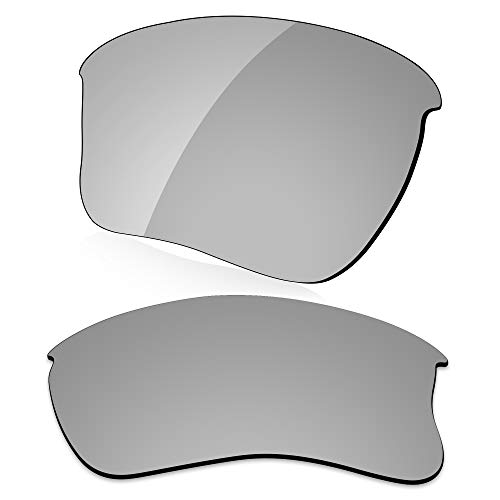 LenzReborn Polarisierte Linse Ersatz für Oakley Flak Jacket XLJ Sonnenbrille – mehr Optionen Gr. Einheitsgröße, Silbernes Titan – polarisiert, verspiegelt von LenzReborn