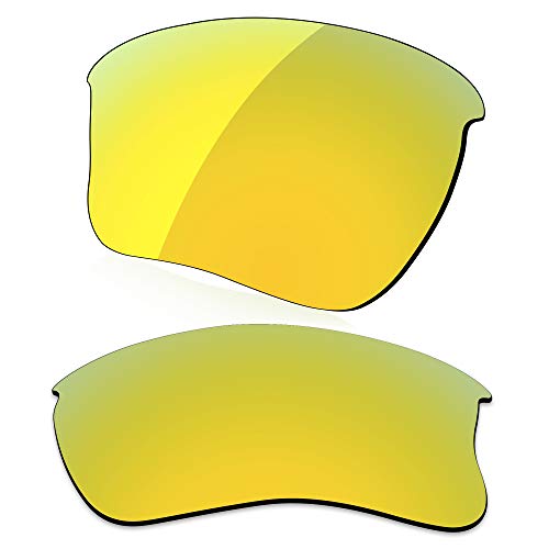 LenzReborn Polarisierte Linse Ersatz für Oakley Flak Jacket XLJ Sonnenbrille – mehr Optionen Gr. Einheitsgröße, Vergoldet gelb – polarisiert verspiegelt von LenzReborn