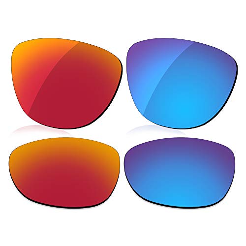LenzReborn Polarisierte Linse Ersatz für Oakley Frogskins OO9013 Sonnenbrille – mehr Optionen Gr. Einheitsgröße, Feuerrot + Eisblau. von LenzReborn