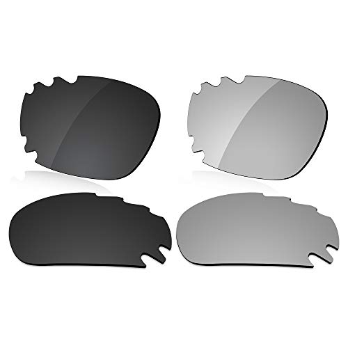 LenzReborn Polarisierte Linse Ersatz für Oakley Jawbone Vented Sonnenbrille – mehr Optionen Gr. Einheitsgröße, Dunkelschwarz + Silbernes Titan von LenzReborn