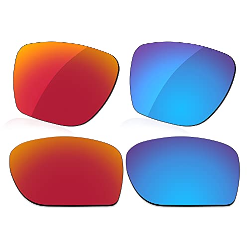 LenzReborn Polarisierte Gläser, Ersatz für Oakley Sylas OO9448 Sonnenbrille, weitere Optionen, Feuerrot + Eisblau, Einheitsgröße von LenzReborn