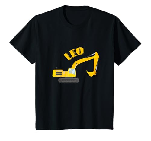 Kinder Leo Vorname Jungen Personalisiertes Bagger T-Shirt Kinder Leo Vorname Jungen Personalisiertes Bagger T-Shirt von Leo Namen Shirts für Kinder