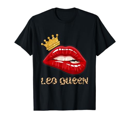 Leo Queen Mädchen Leopardenmuster Lippen August Geburtstag Frauen T-Shirt Leo Queen Mädchen Leopardenmuster Lippen August Geburtstag Frauen T-Shirt von Leo Queen Girl Leopard Lips August Birthday Women
