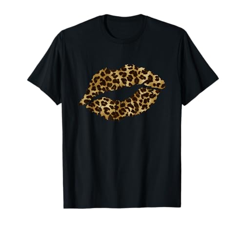 Leopard Lippen Frauen Gepard Animal Print Leo Muster Damen T-Shirt Leopard Lippen Frauen Gepard Animal Print Leo Muster Damen T-Shirt von Leo damen bekleidung